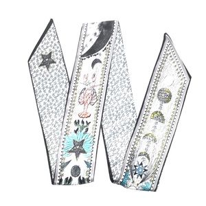 Silk Scarf “ Moon & Stars” 💫🌙 multi use